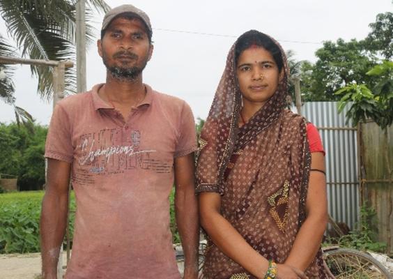 Sarita with her husband Birendra Mahato