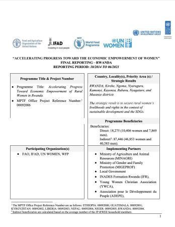 Front cover of Rwanda Final Report