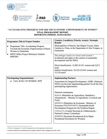 Front cover of Guatemala Final Report